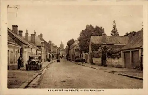 Ak Bessé sur Braye Sarthe, Rue Jean-Jaures