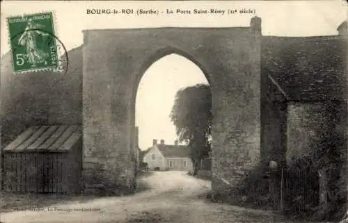 Ak Bourg le Roi Sarthe, La Porte Saint Remy