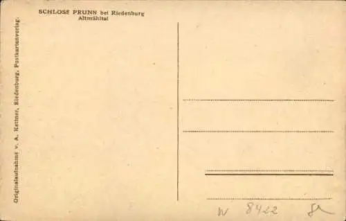 Ak Prunn Riedenburg in Niederbayern, Schloss, Altmühltal