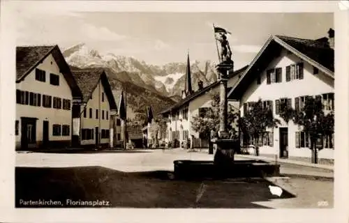 Ak Garmisch Partenkirchen in Oberbayern, Floriansplatz