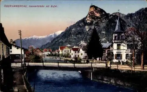 Ak Oberammergau in Oberbayern, Ammerbrücke, Kofel