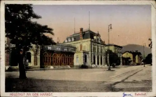 Ak Neustadt an der Haardt Neustadt an der Weinstraße, Bahnhof