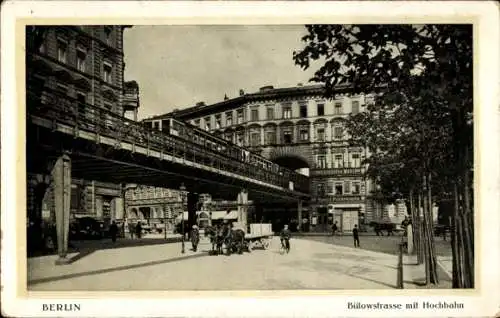 Ak Berlin Schöneberg, Bülowstraße mit Hochbahn