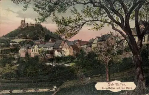 Ak Bad Nassau an der Lahn, Berg, Burg