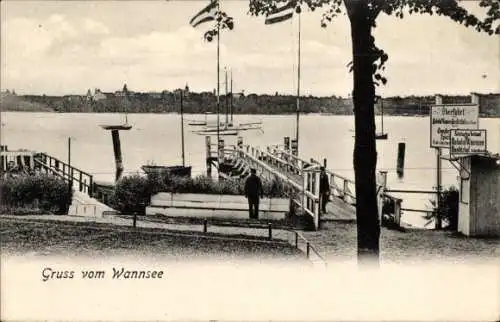 Ak Berlin Zehlendorf Wannsee, Fähranleger nach Bahnhof Wannsee Beelitzhof, Fahrkarten Verkauf