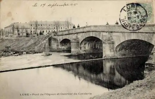 Ak Lure Haute Saône, Pont de l'Ognon, Kavallerieviertel