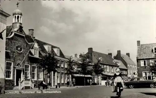 Ak Domburg Veere Zeeland Niederlande, Ooststraat, Rathaus