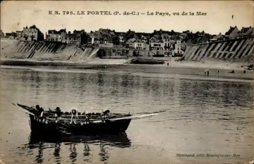 Ak Le Portel Pas de Calais, Le Pays, vu de la Mer