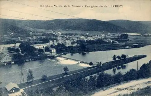 Ak Levrézy Bogny sur Meuse Ardennes, Panorama, Vallee de a Meuse