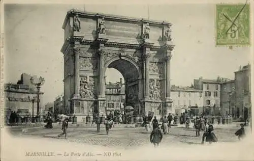 Ak Marseille Bouches du Rhône, La Porte d'Aix