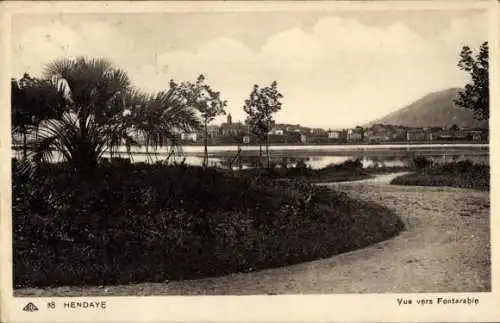 Ak Hendaye Pyrénées-Atlantiques, Vue vers Fontarable