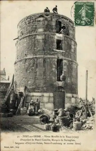 Ak Ivry sur Seine Val de Marne, alte Moulin de la Tour