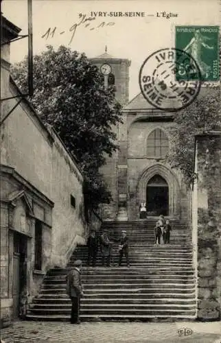 Ak Ivry sur Seine Val de Marne, Kirche