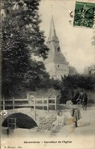 Ak Garancieres Yvelines, Carrefour de Église
