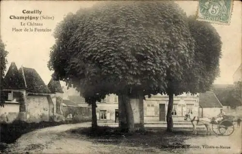 Ak Coeuilly Champigny sur Marne Val de Marne, Schloss, Place de la Fontaine