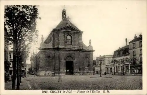 Ak Choisy le Roi Val de Marne, Place de Église