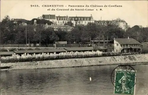 Ak Charenton le Pont Val de Marne, Panorama des Château de Conflans