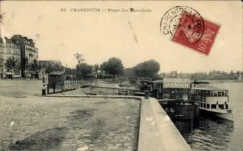 Ak Charenton le Pont Val de Marne, Plage des Marrieres