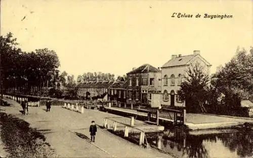 Ak Buysinghen Buizingen Flämisch Brabant, L'Ecluse, Schleuse