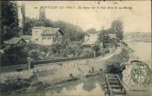 Ak Joinville le Pont Val de Marne, Ile Fanac auf dem Petit Bras de La Marne