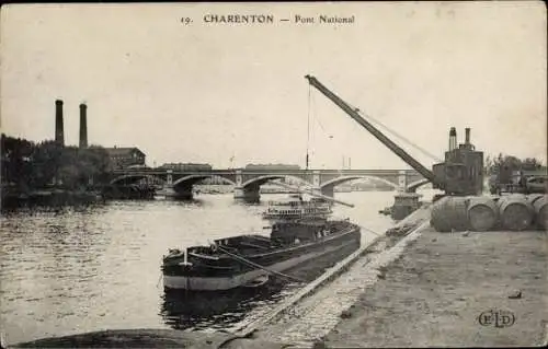 Ak Charenton le Pont Val de Marne, Nationalbrücke