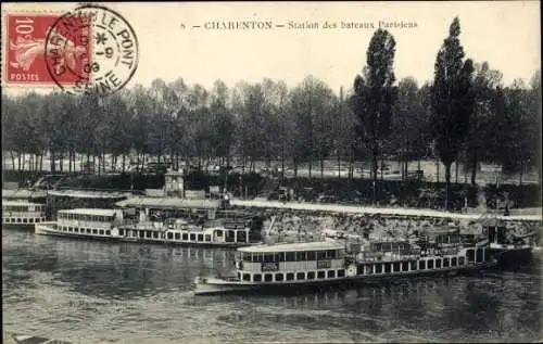 Ak Charenton le Pont Val de Marne, Bahnhof Bateaux Parisiens