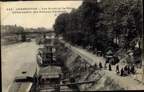 Ak Charenton le Pont Val de Marne, Anlegestelle der Bateaux Parisiens