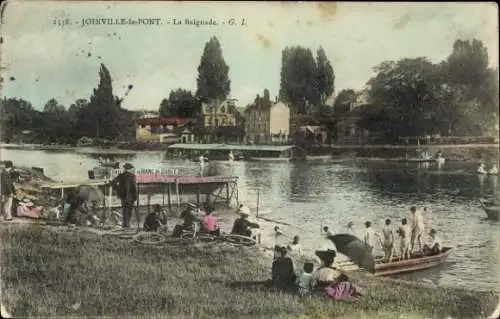 Ak Joinville le Pont Val de Marne, La Baignade