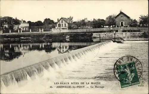 Ak Joinville le Pont Val de Marne, Dam, Wehr