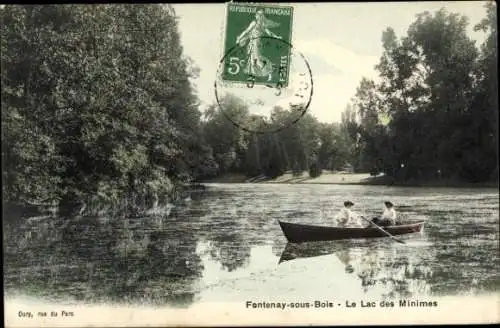 Ak Fontenay sous Bois Val de Marne, Ruderpartie auf dem kleinen See