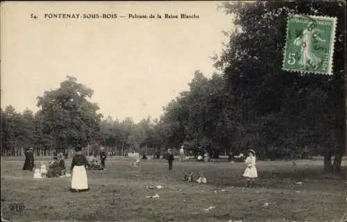 Ak Fontenay sous Bois Val de Marne, Rasen der Weißen Königin