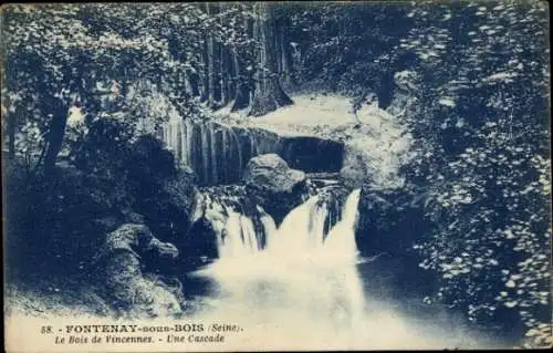 Ak Fontenay sous Bois Val de Marne, ein Wasserfall