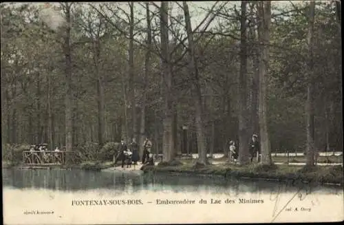 Ak Fontenay sous Bois Val de Marne, Anlegestelle Lac des Minimes