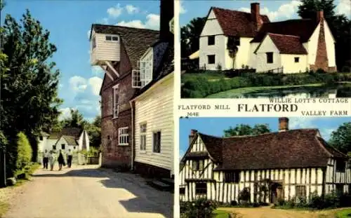 Ak Flatford Suffolk East Anglia England, Mühle, Willie Lotts Cottage, Valley Farm