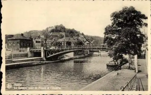 Ak Namur Wallonien, La Sambre, Pont de France, Zitadelle