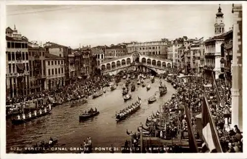 Ak Venezia Venedig Veneto, Ponte di Rialto, Canal Grande