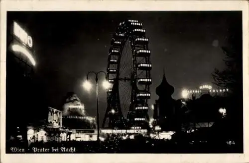 Ak Wien 2 Leopoldstadt, Prater bei Nacht