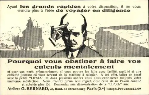 Ak Reklame, Ateliers G. Bernard, 25, Boulevard de Strasbourg, Paris, Les Grands Rapides