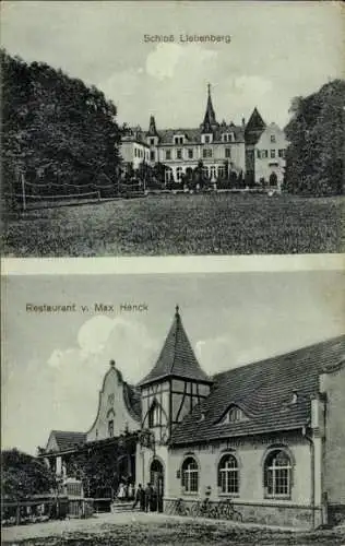 Ak Liebenberg Löwenberger Land in der Mark, Schloss, Restaurant von Max Henck