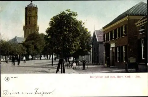 Ak Elst Gelderland Niederlande, Dorfstraße, N. H. Kirche