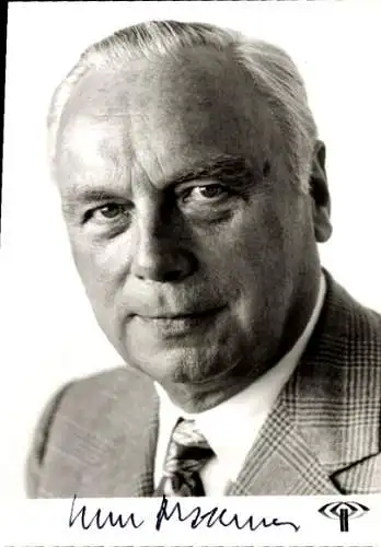 Ak Schauspieler Prof. Dr. Karl Holzamer, Portrait, Autogramm