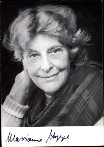 Foto Ak Schauspielerin Marianne Hoppe, Portrait, Autogramm