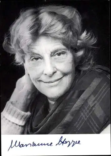 Foto Ak Schauspielerin Marianne Hoppe, Portrait, Autogramm