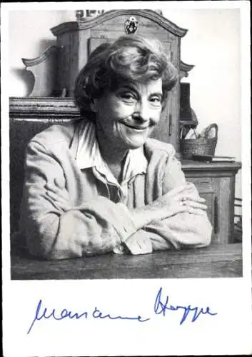 Ak Schauspielerin Marianne Hoppe, Portrait, Autogramm