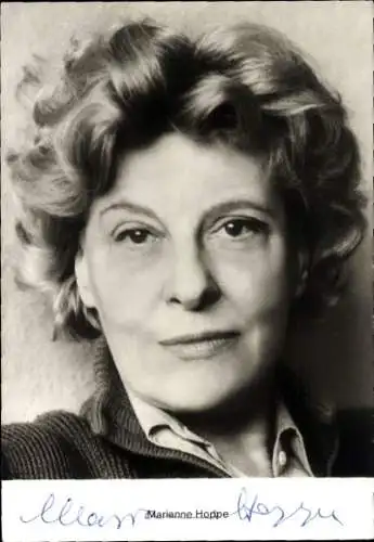 Ak Schauspielerin Marianne Hoppe, Portrait, Autogramm