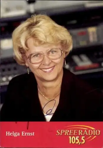 Ak Schauspielerin Helga Ernst, Portrait, Autogramm, Spreeradio