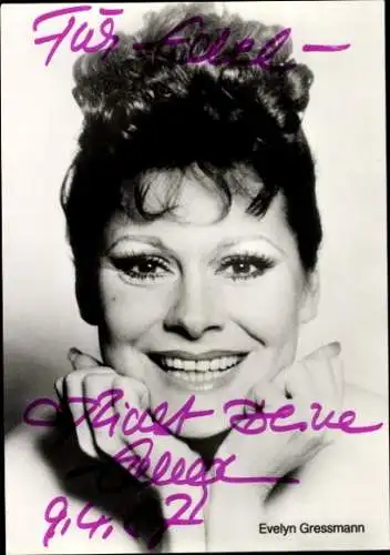 Ak Schauspielerin Evelyn Gressmann, Portrait, Autogramm