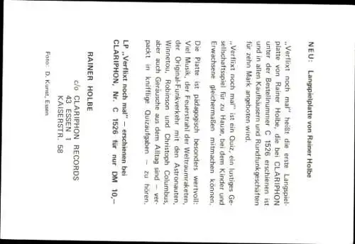 Ak Schauspieler Rainer Holbe, Portrait, Autogramm, Clariphon