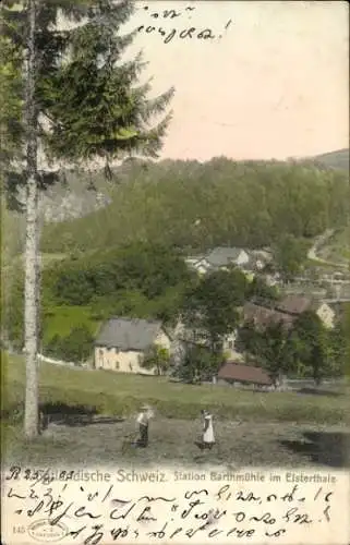 Ak Barthmühle Pöhl im Vogtland, Elstertal