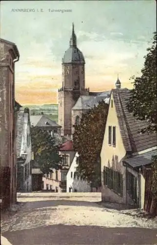 Ak Annaberg Buchholz im Erzgebirge, Turnergasse, Kirche